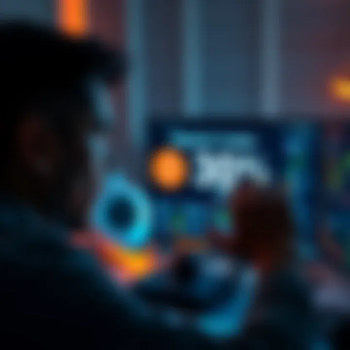 Migration Issues A frustrated person looking at a computer screen with a low asset transfer percentage displayed, indicating migration troubles.