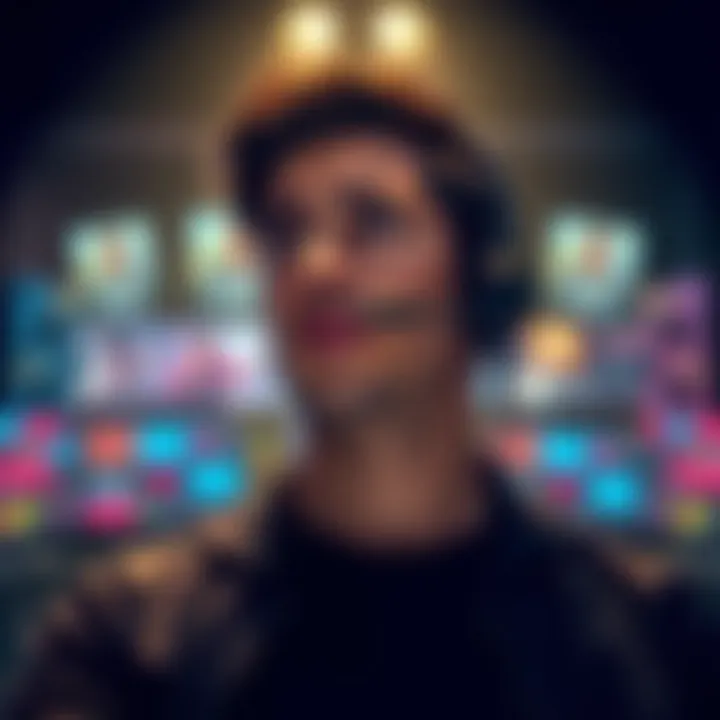 A striking portrayal of Mike, the gamer, looking contemplative against a backdrop of gaming highlights, capturing the essence of online scrutiny and community dynamics.