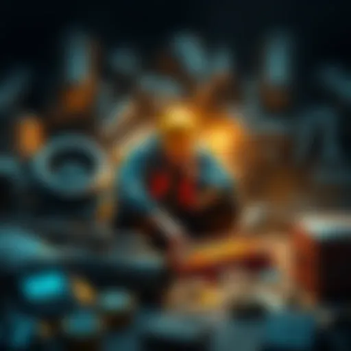 A miner sitting with their head down, surrounded by mining equipment and an empty wallet, symbolizing loss and betrayal.