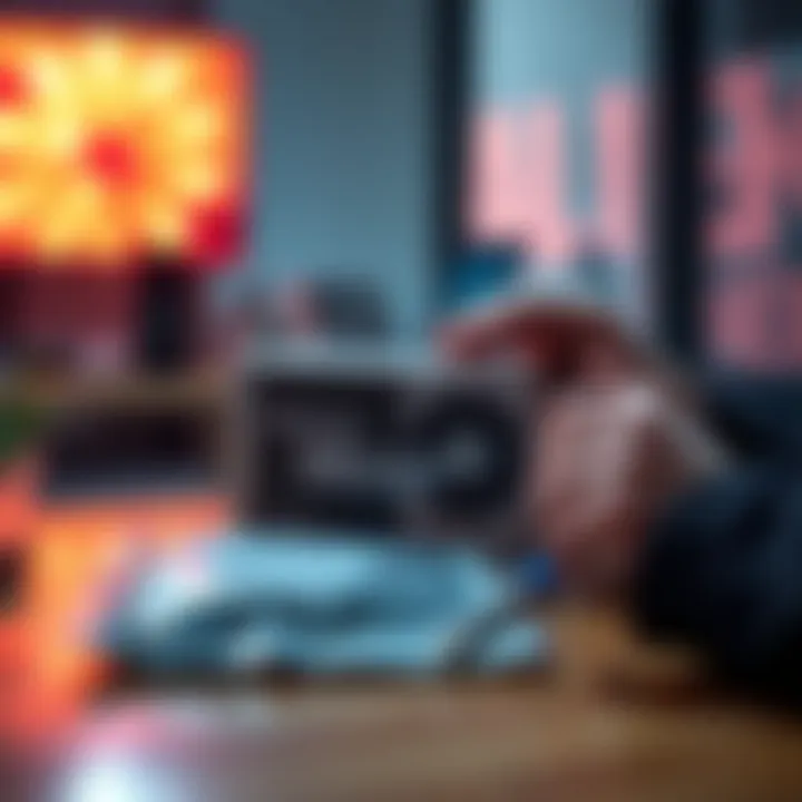 A person examining a miner device with AliExpress packaging on a table