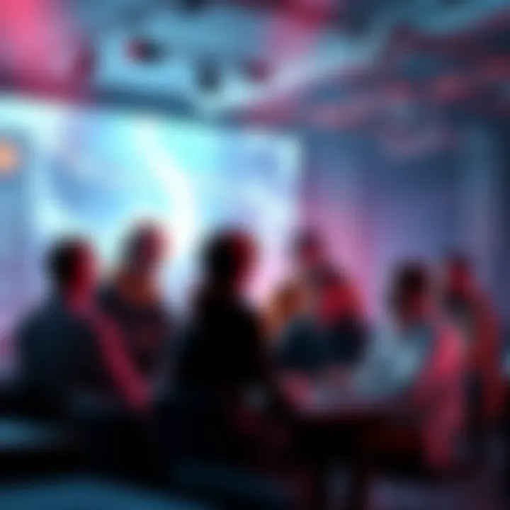 Group of miners discussing reliable mining pools online