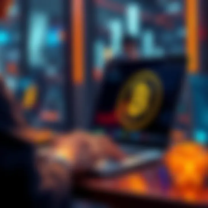 Miradex Non-Custodial SWAPS A person using a laptop to perform a non-custodial BTC to XMR swap through a web interface