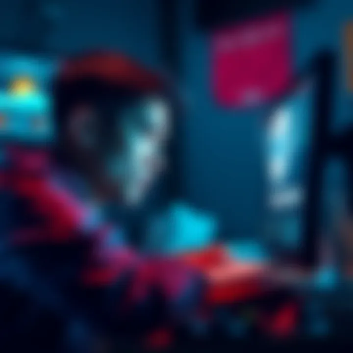 A person looking concerned while checking their Trezor wallet with a computer and a cryptocurrency symbol on the screen.