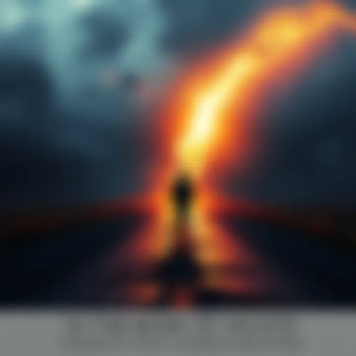 A person standing at a crossroads, contemplating a life-changing decision, with one path appearing bright and welcoming while the other is dark and uncertain.