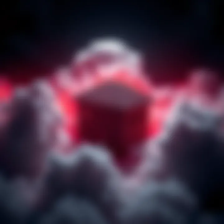 A digital representation of Monero's privacy features amidst dark clouds symbolizing oppression