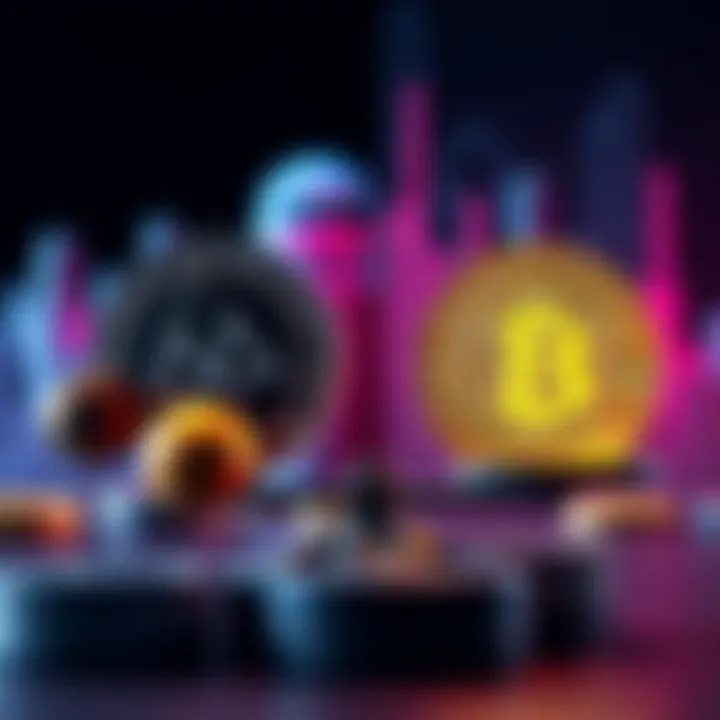 A visual comparison of Monero's privacy features and Bitcoin's transparency, showcasing coins and digital symbols representing each currency in a balanced scale.