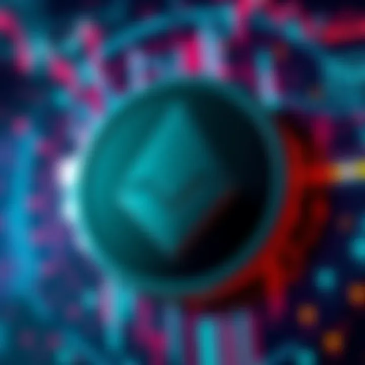 A representation of Monero's logo with a digital background symbolizing privacy and cryptocurrency market.