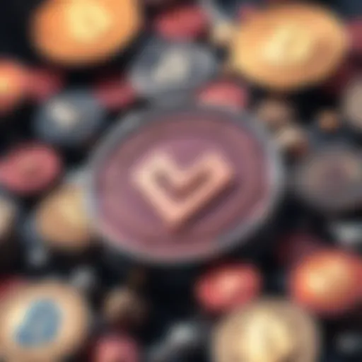 Monero logo surrounded by various cryptocurrency symbols, representing investment options in digital currencies