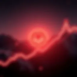A digital representation of the Monero cryptocurrency logo with a rising graph, symbolizing its potential growth and value in the market.
