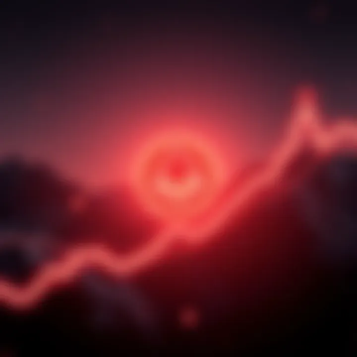 A digital representation of the Monero cryptocurrency logo with a rising graph, symbolizing its potential growth and value in the market.