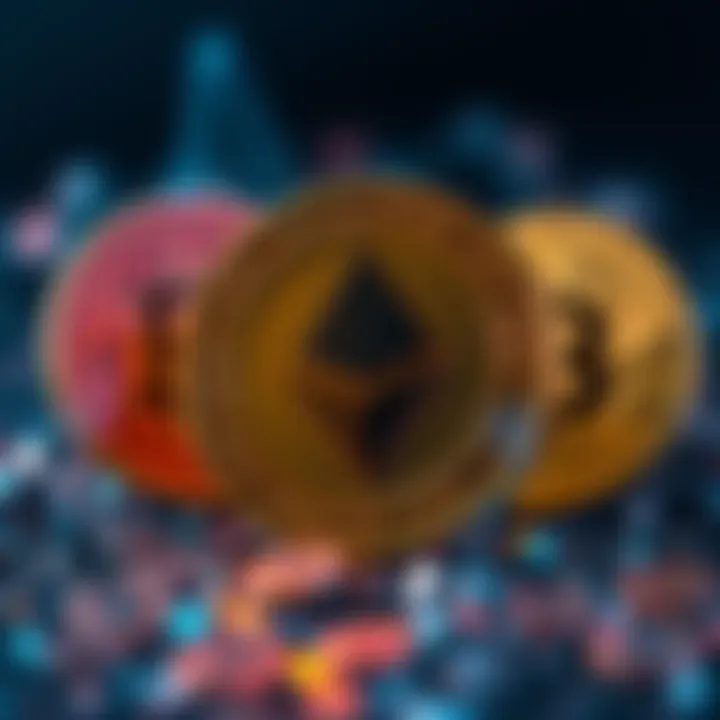 Monero coin at the forefront with Nano and Bitcoin coins in the background, symbolizing payment trends in 2025.
