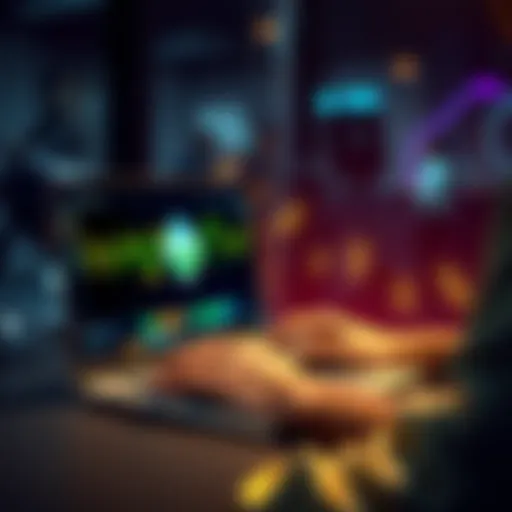 A person using a laptop to explore Monero and Haveno Network for making profits in cryptocurrency transactions