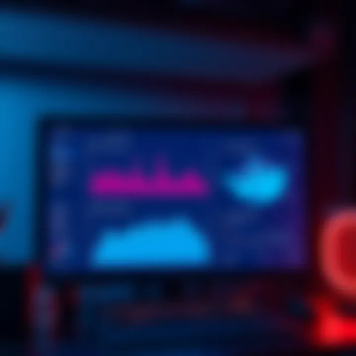 A display showing a Monero mining setup using Docker for containerization and Tor for privacy, along with performance metrics on a custom dashboard.