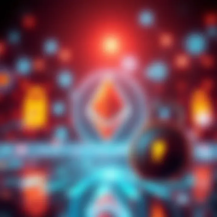 Monero symbol surrounded by icons representing digital privacy, like a lock and shield