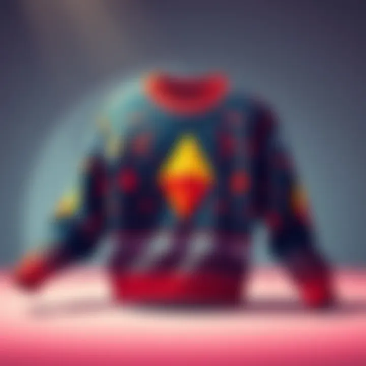 A stylish Monero sweater from 2018 displayed on a clean surface, showcasing its unique design and colors.