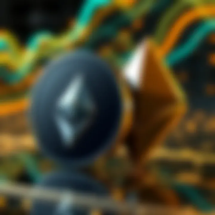 A graphic showing Monero's logo overshadowing Ethereum's logo, representing Monero's potential rise in value and usage, with a secure transaction theme in the background.