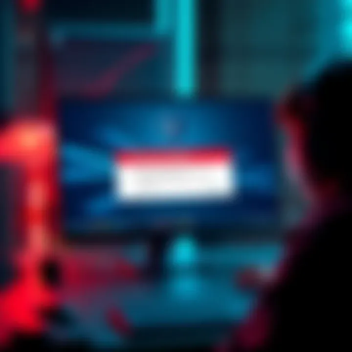A computer screen displaying a warning from Windows Defender about the Monero wallet being flagged, with a concerned user looking at it.