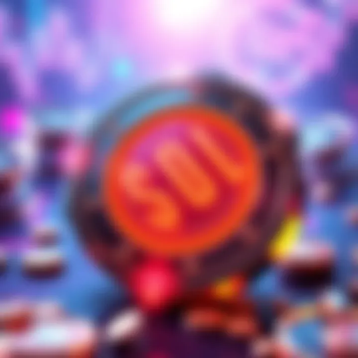 Illustration of $GLITCH token with $SOL rewards symbol, showing automated payouts every 5 minutes
