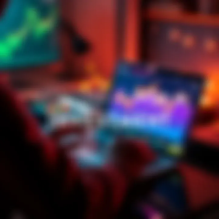 A person reviewing their monthly Bitcoin investments on a laptop with financial charts and graphs.