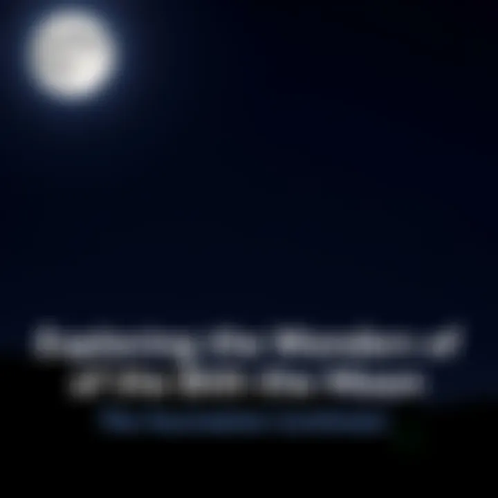 Moon over Earth A bright full Moon shining in the night sky above a silhouette of trees and hills.