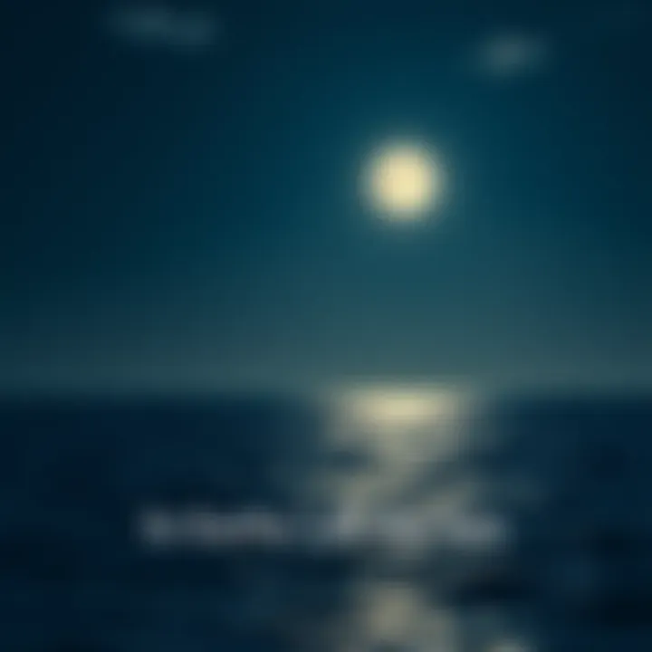 The Moon shining brightly over a calm ocean, reflecting its light on the water's surface at night.
