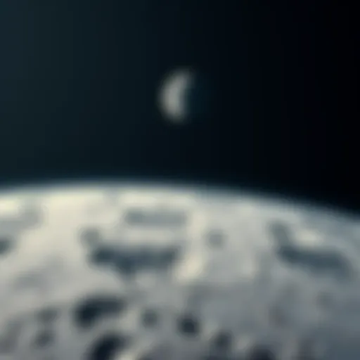 A clear view of the Moon's surface taken from Earth, highlighting craters and plains under a starry sky