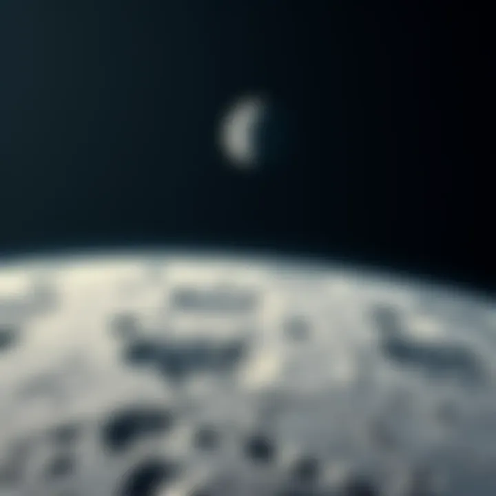 A clear view of the Moon's surface taken from Earth, highlighting craters and plains under a starry sky