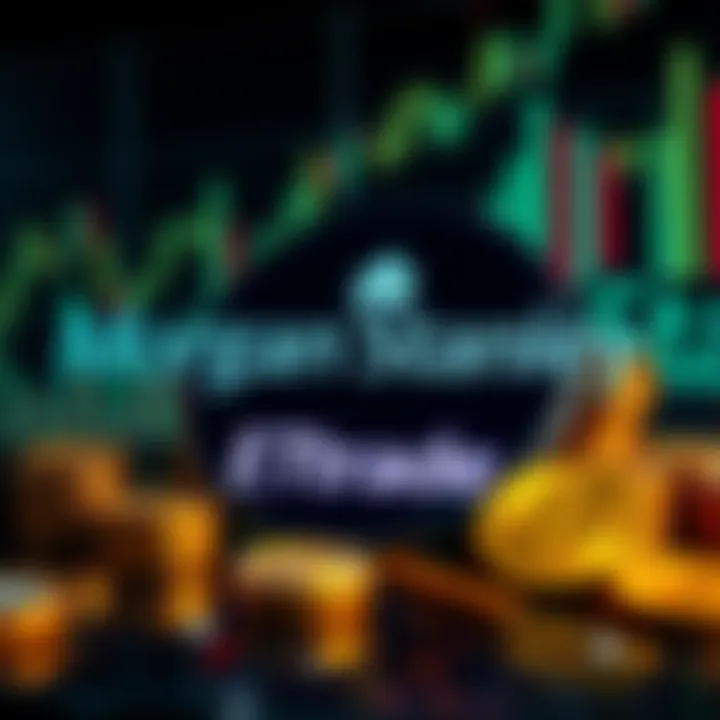 Morgan Stanley logo with digital coins representing spot cryptocurrency trading on ETrade