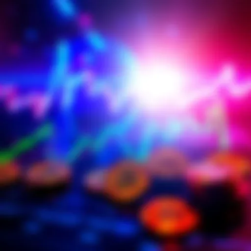 A visual representation of MSTR's strategy to acquire Bitcoin with a graph showing market trends and Bitcoin symbols.