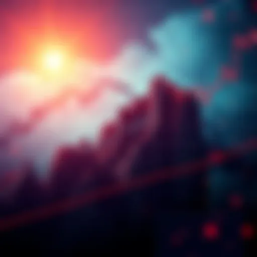 A graph showing a sharp decline in MSTR's stock price, symbolizing financial struggles and corporate challenges.