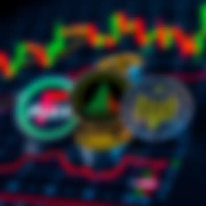 Three nano-cap altcoin coins representing investment opportunities with potential growth, featuring logos of $FLUX, $AR, and $EGLD on a financial graph background.