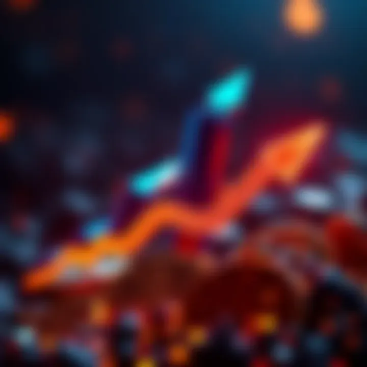 Illustration of Nano cryptocurrency logo with an upward arrow representing growth and stability