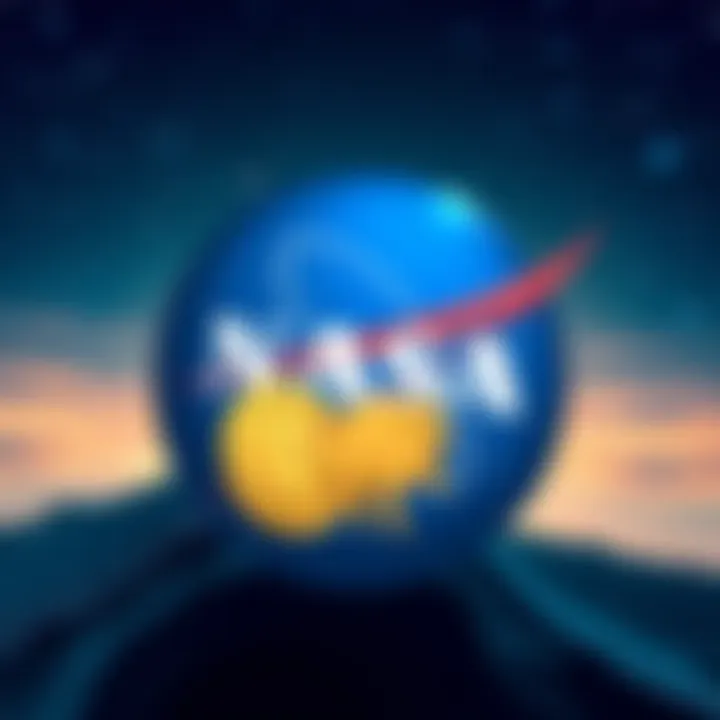 NASA logo with a Dogecoin symbol against a starry background, representing positive news for Dogecoin's growth in 2029