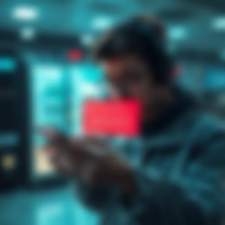 Navigating App Troubleshooting User experiencing app error messages on a smartphone