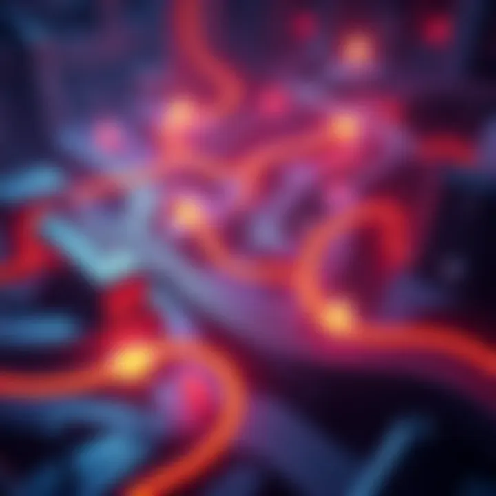 A visual representation of the complexities faced in cryptocurrency transfers, showcasing tangled pathways and blocked exchanges.