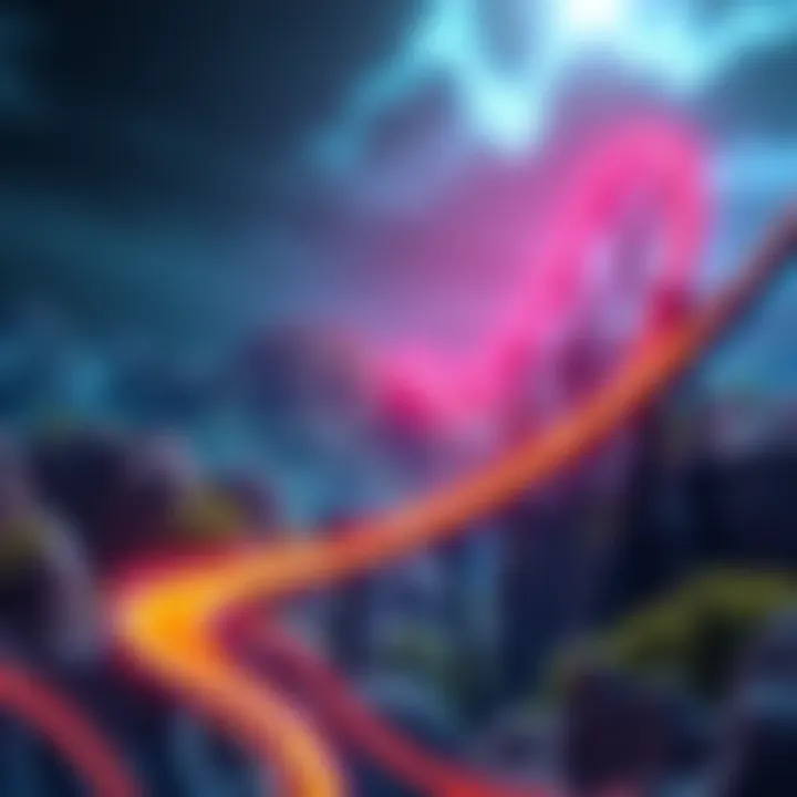 A digital landscape illustrating the highs and lows of cryptocurrency trading, emphasizing resilience and forward-thinking investment strategies.