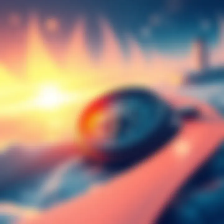 Navigating Future Pathways A conceptual illustration depicting a compass and abstract pathways representing future decisions and strategies.