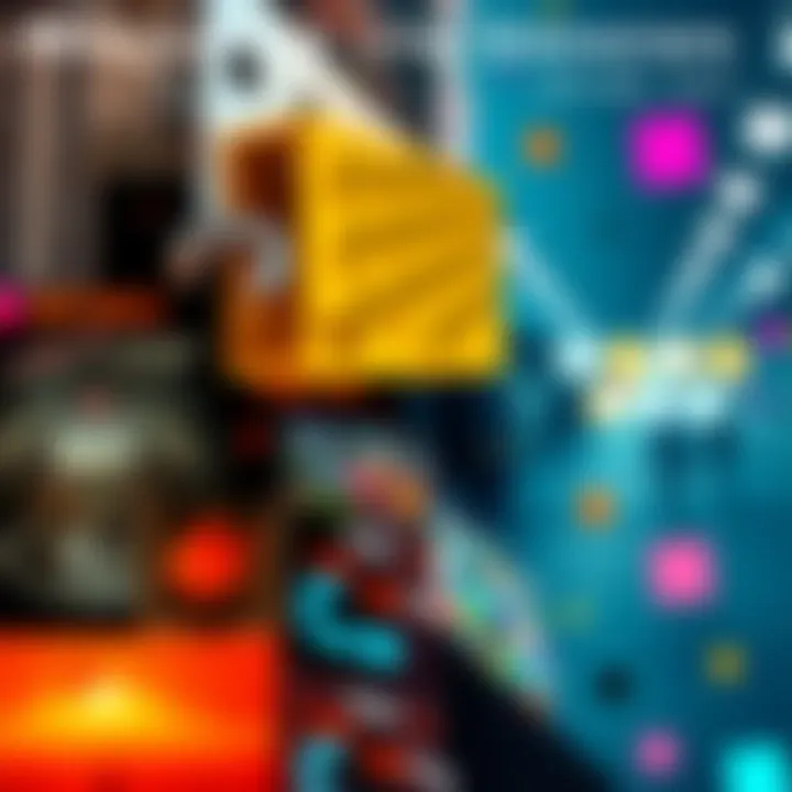 Navigating the Unknown A collage representing various interpretations of uncertainty, featuring abstract shapes and blurred elements.