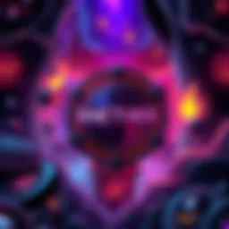 An illustration of the $NETHER token with a dark underworld theme, featuring 21,000 tokens with staking icons and event symbols in the background.