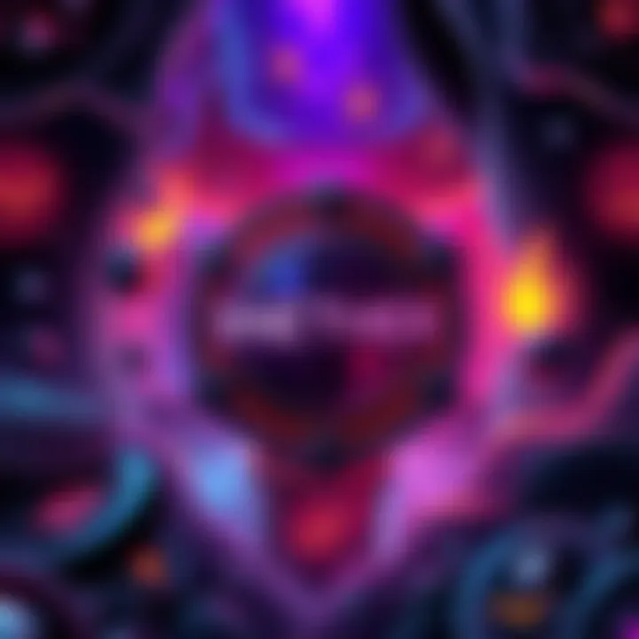 An illustration of the $NETHER token with a dark underworld theme, featuring 21,000 tokens with staking icons and event symbols in the background.