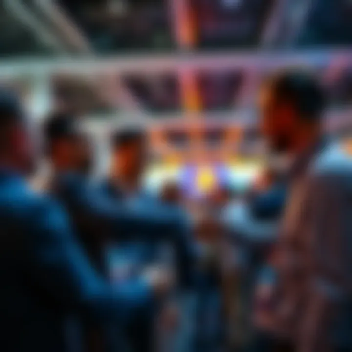 Professionals shake hands and connect at the Bitcoin Conference in Las Vegas