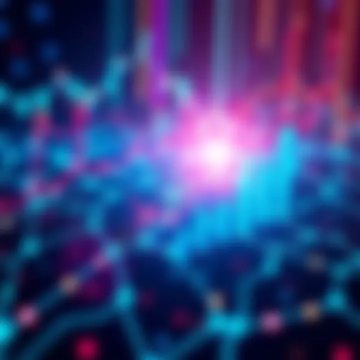 Vibrant Growth in New Accounts Illustration depicting a digital network with rising graphs and dynamic activity