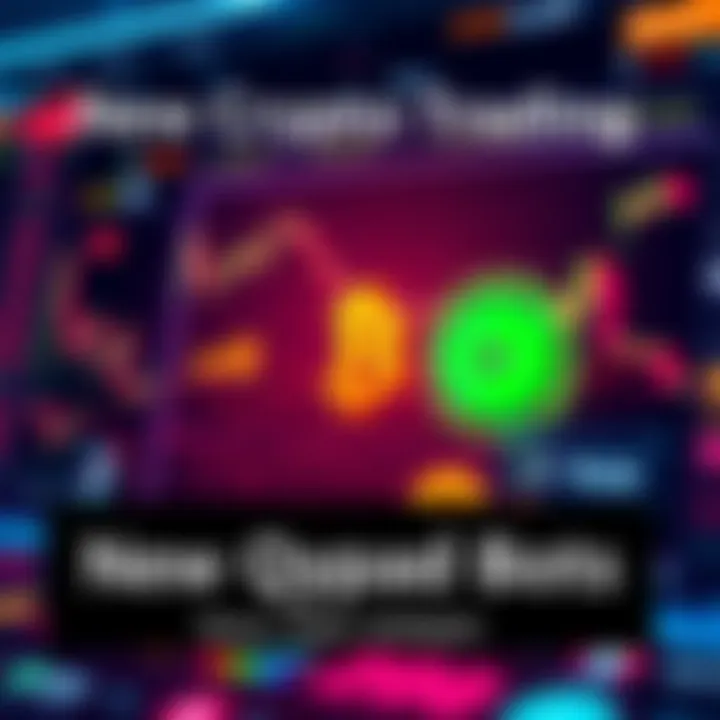 A visual representation of QBots' new automated trading strategies including Mean Reversion, Futures Grid, and an upcoming Momentum Bot with charts and digital currency icons.