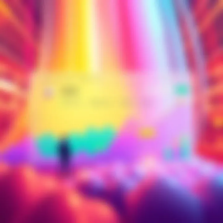 A vibrant graphic showing the new home page layout with an increase in transaction notifications and excited community engagement, featuring graphs and user interactions.