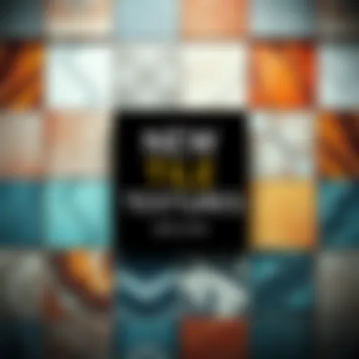 Display of various new tile textures showcasing modern designs and colors