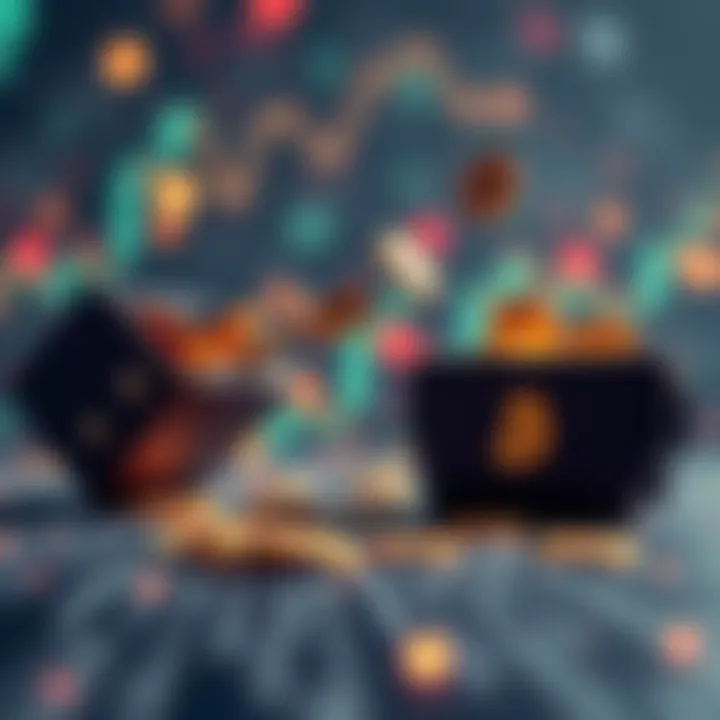 A visual representation of a digital wallet with coins transferring between two wallets, symbolizing asset management.