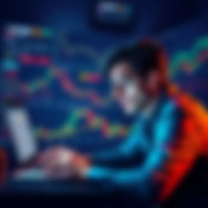 A confused person looking at cryptocurrency charts and graphs on their laptop, representing common beginner mistakes in crypto investing.