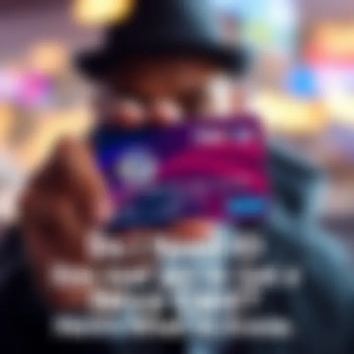 A person holding a Nexa card with a question mark icon, showcasing ID requirements for the card application process.