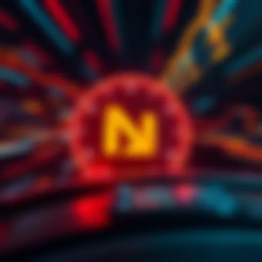 Graphic showing fast digital transactions with Bitcoin Unlimited's Nexa platform logo and speed indicators