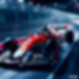 Nexo logo on the fastest Formula 1 car racing at high speed during a race